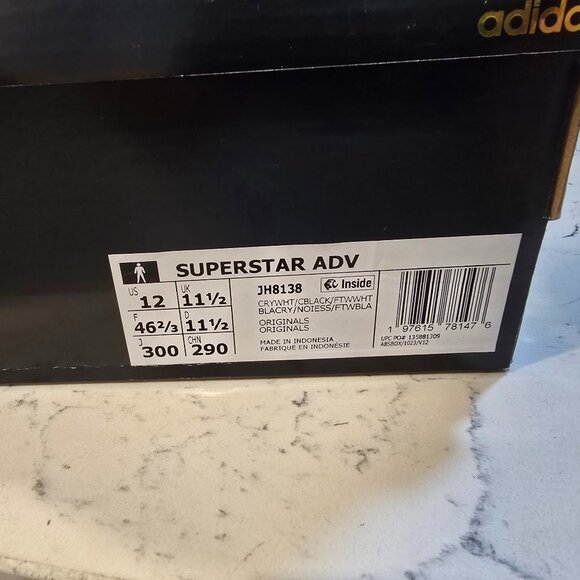 adidas Originals Superstar ADV Crystal White JH8138 Men's Skateboarding SZ 12 - Picture 9 of 14
